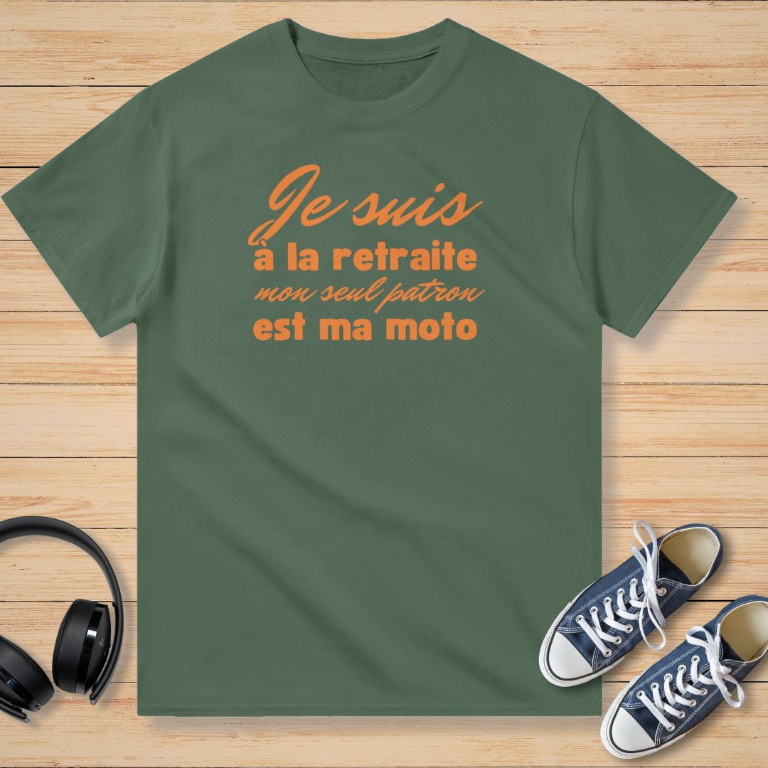 À La Retraite Orange T-Shirt Vert militaire