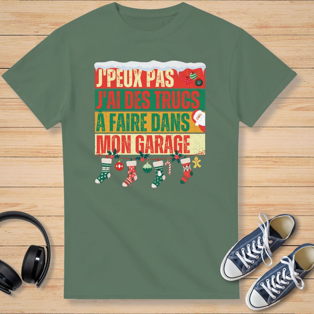 J'Peux Pas Noël T-Shirt Vert militaire