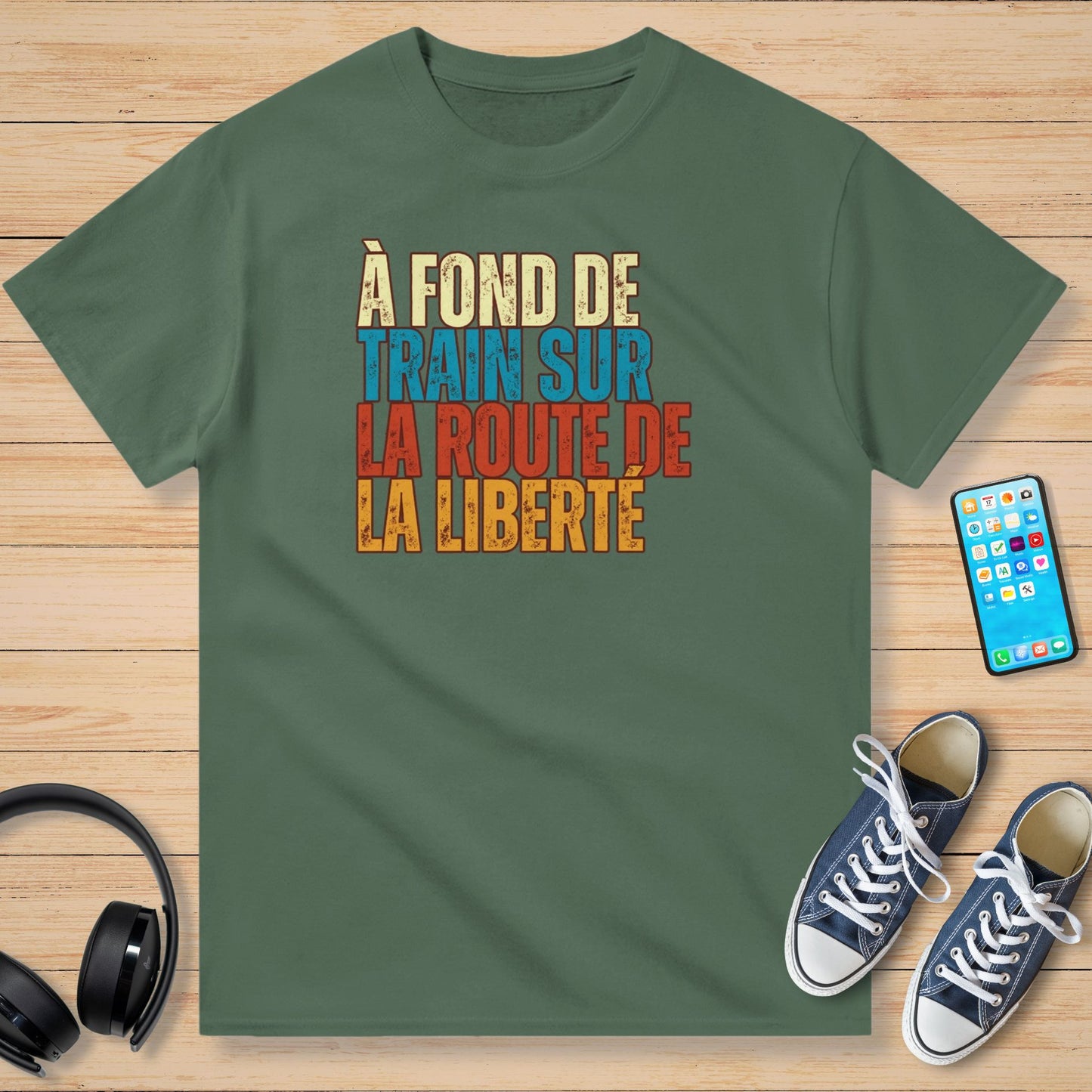 À Fond De Train Sur La Route De La Liberté T-Shirt