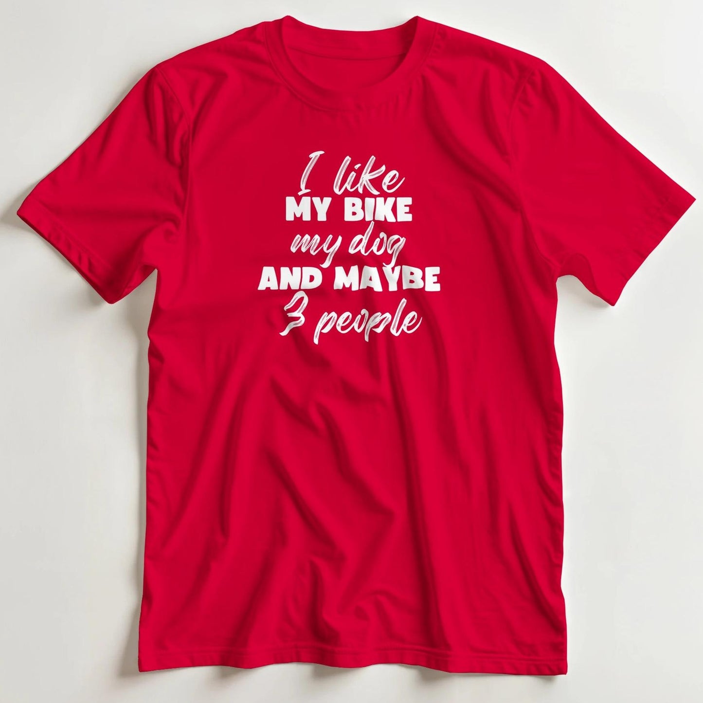 T-shirt en coupe unisexe et 100% coton en Rouge L imprimé avec un design My Bike My Dog T-Shirt .