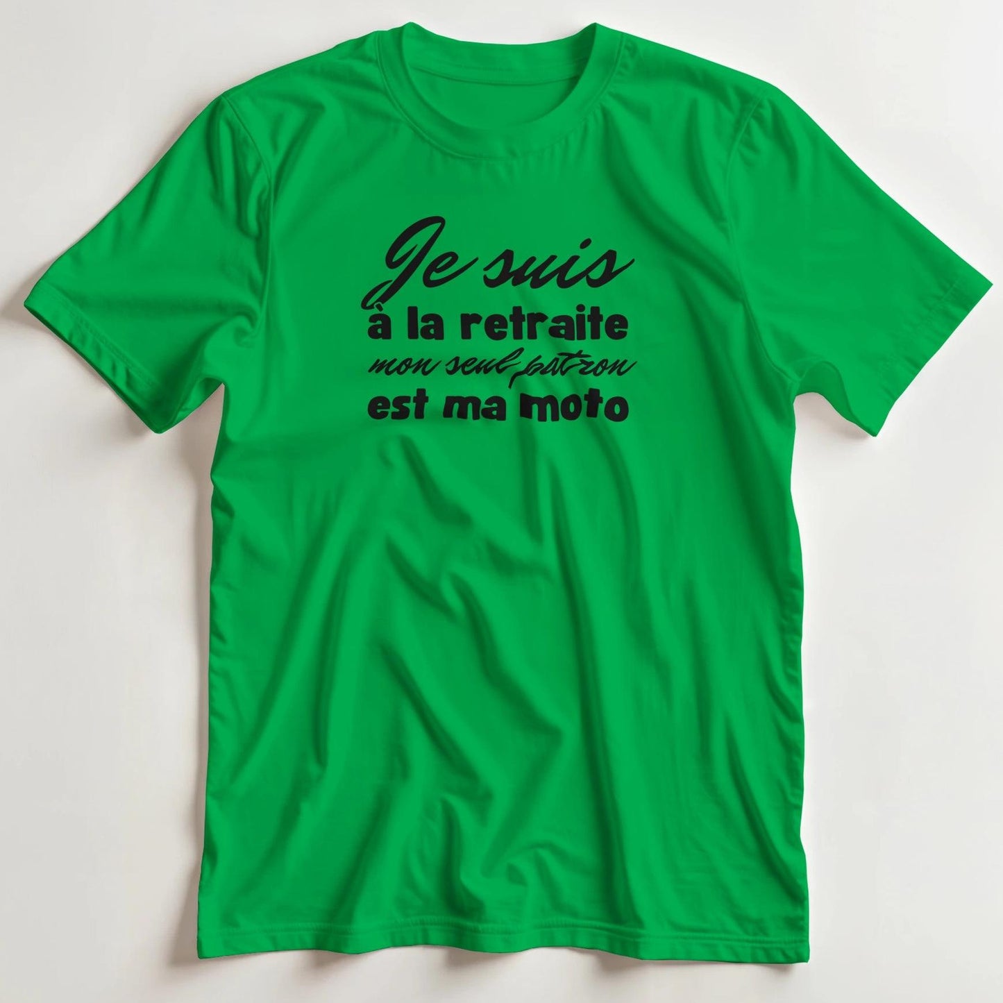 T-shirt en coupe unisexe et 100% coton en Irish Green XL imprimé avec un design À La Retraite Noir T-Shirt .