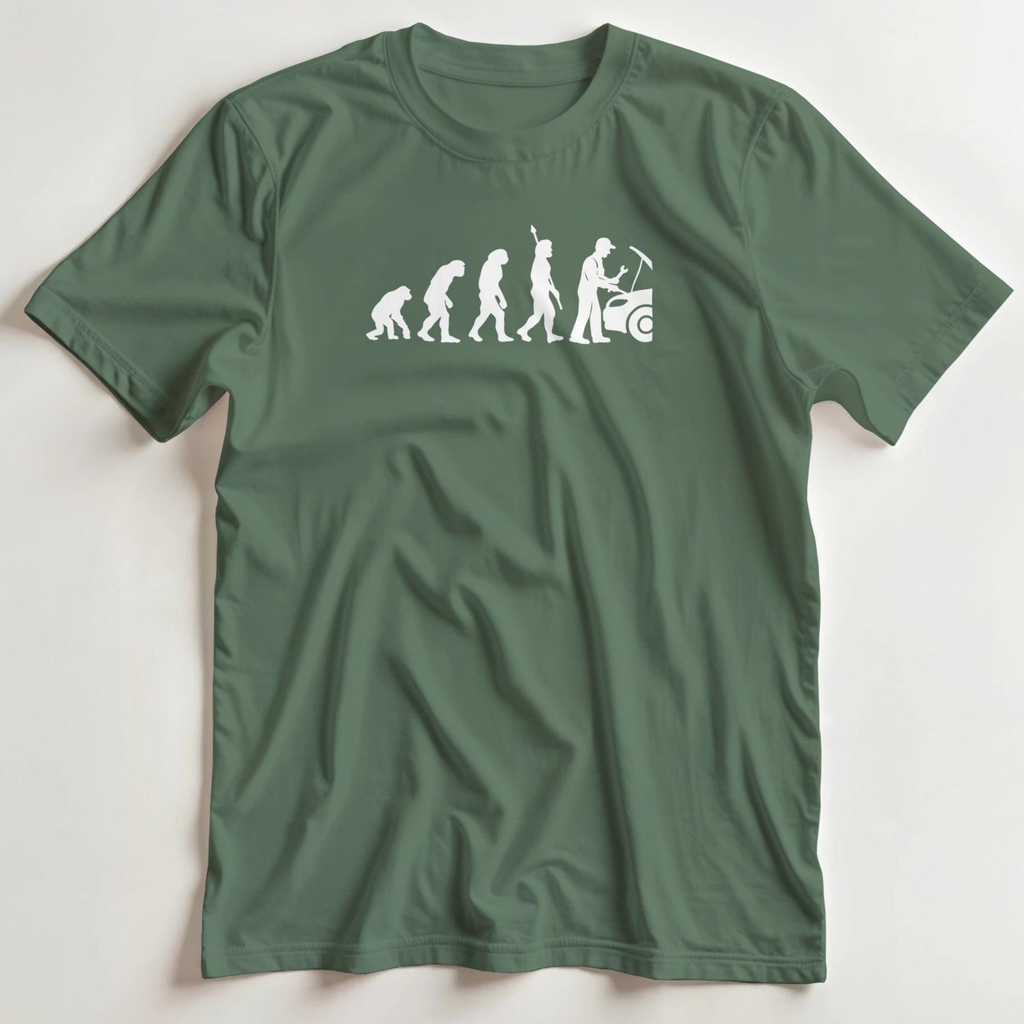 T-shirt en coupe unisexe et 100% coton en Vert Mil. M imprimé avec un design Mécanicien T-Shirt .