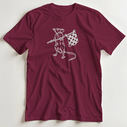 T-shirt en coupe unisexe et 100% coton en Bordeaux S imprimé avec un design Chequered Flag T-Shirt .