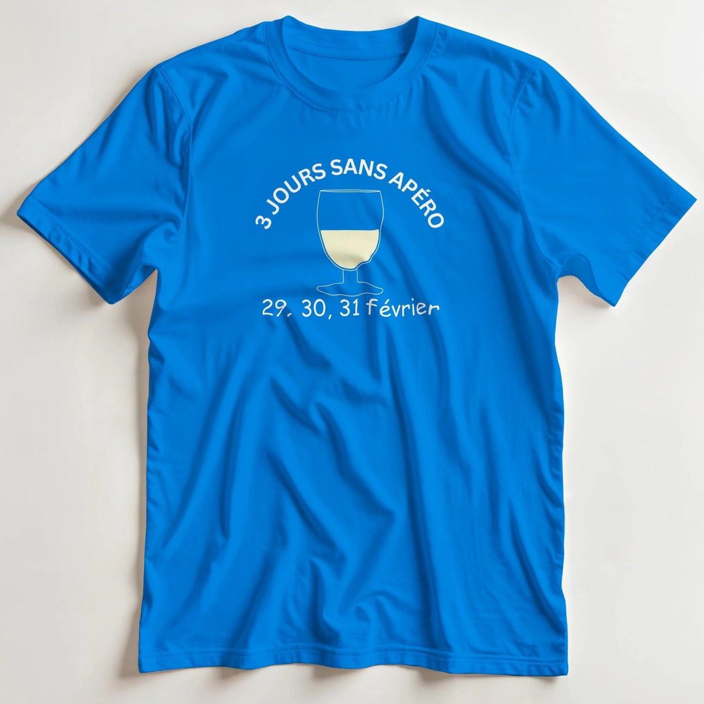 T-shirt en coupe unisexe et 100% coton en Royal L imprimé avec un design Sans Apéro T-Shirt .