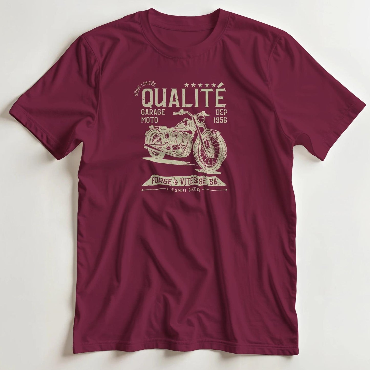 T-shirt en coupe unisexe et 100% coton en Bordeaux 2XL imprimé avec un design Forge T-Shirt .
