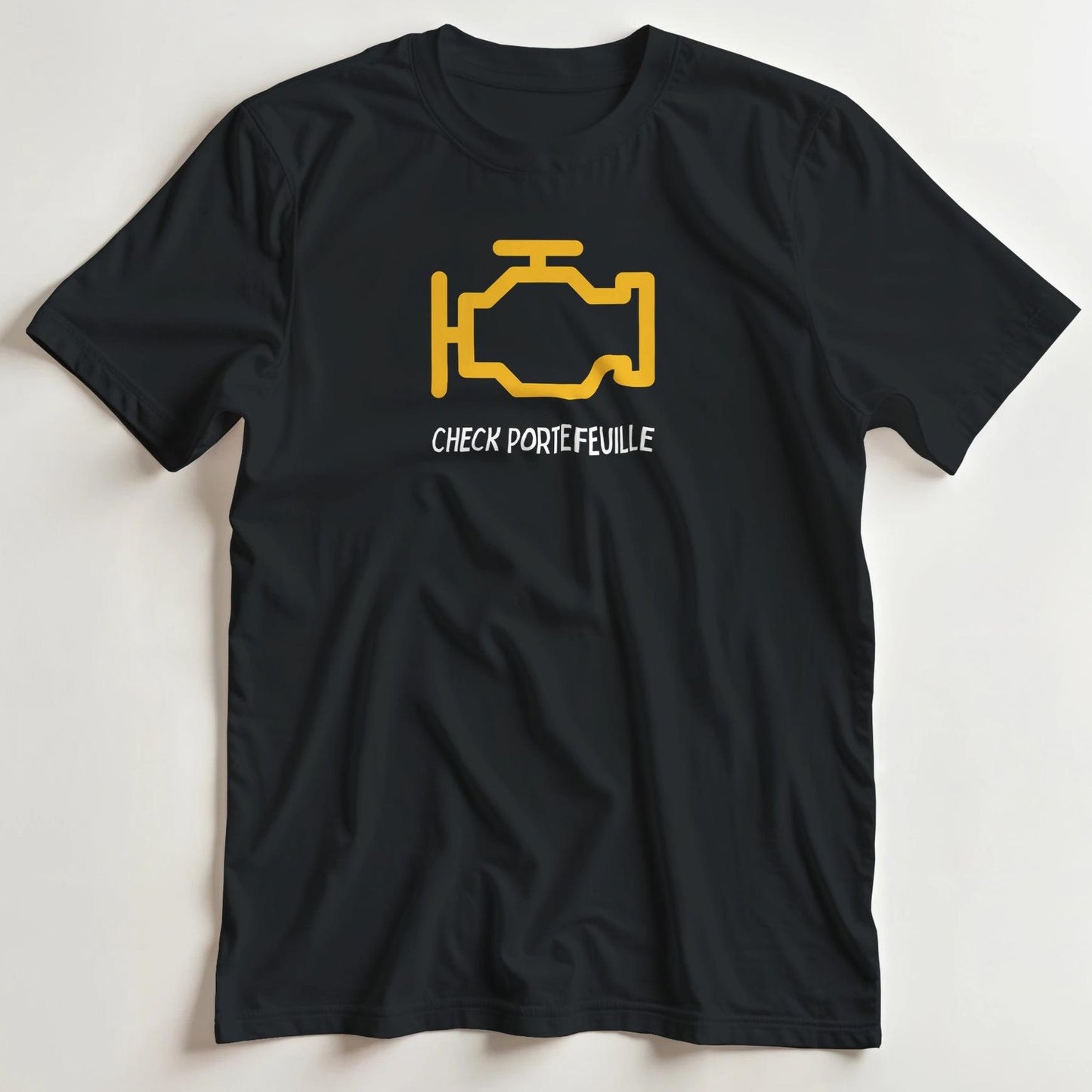 T-shirt en coupe unisexe et 100% coton en Noir L imprimé avec un design Portefeuille T-Shirt .