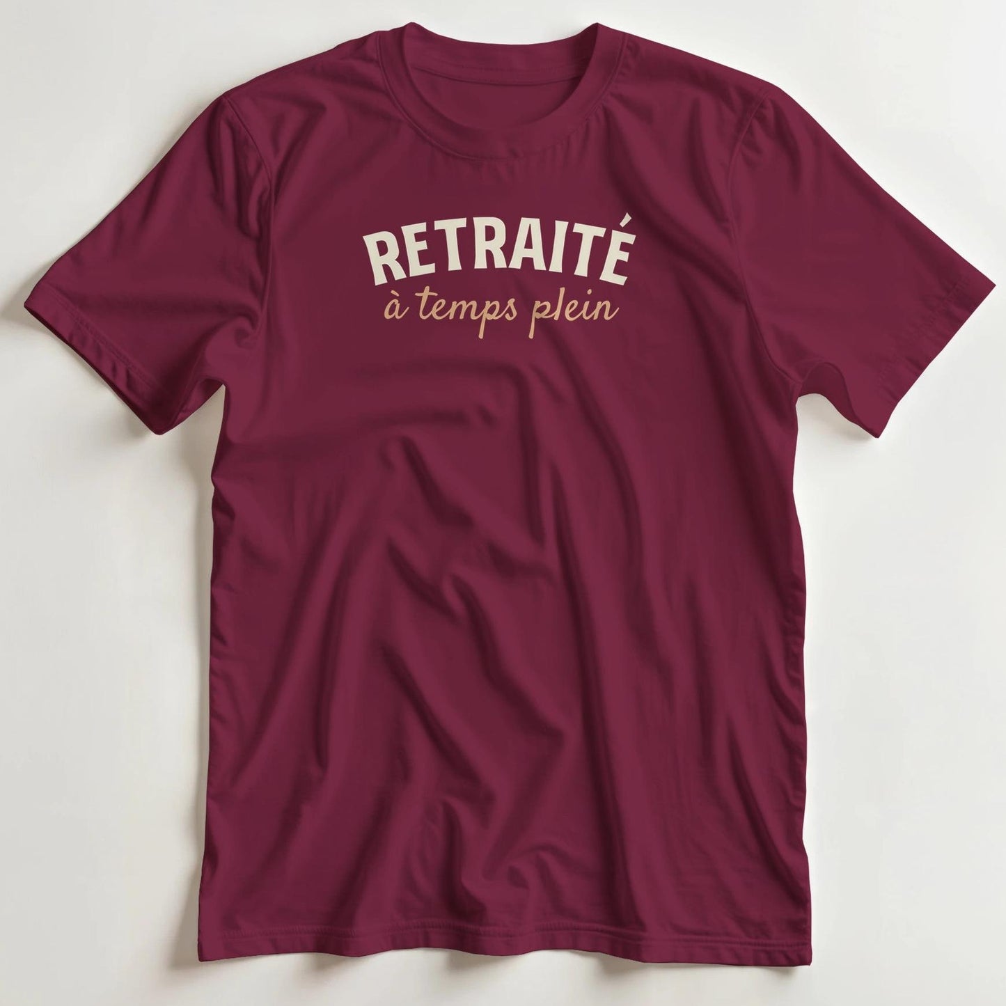 T-shirt en coupe unisexe et 100% coton en Bordeaux S imprimé avec un design Temps Plein T-Shirt .