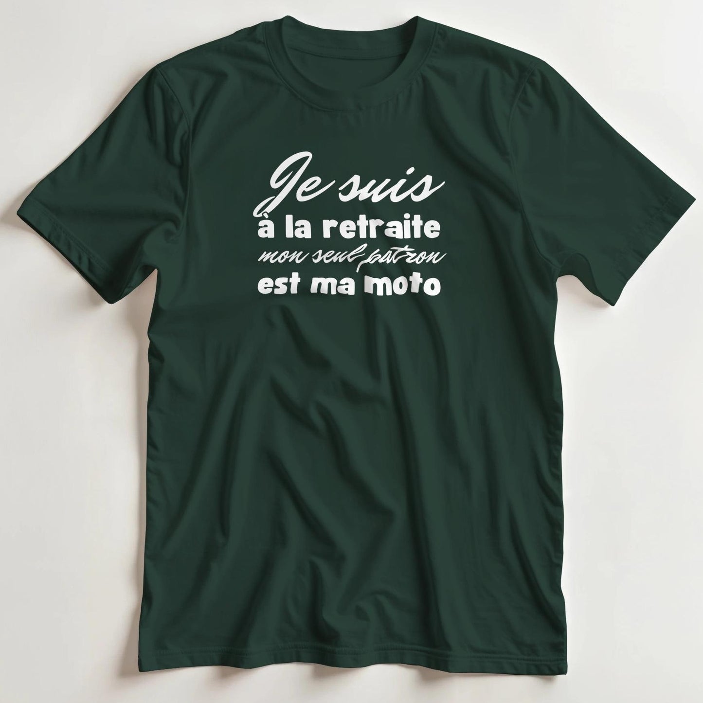 T-shirt en coupe unisexe et 100% coton en Forest Green M imprimé avec un design À La Retraite T-Shirt .