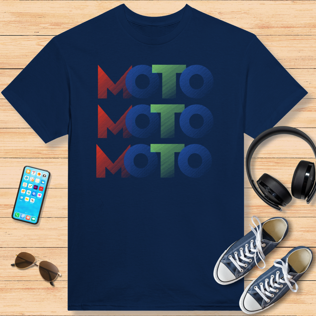 Moto Rouge Bleu Vert T-Shirt