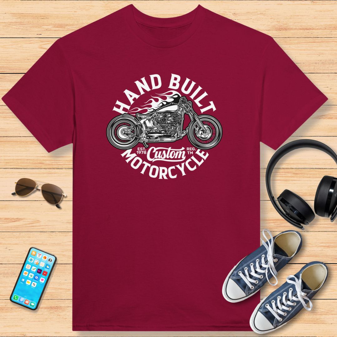 Hand Built T-shirt - Motorcycle Racer Birthday Biker