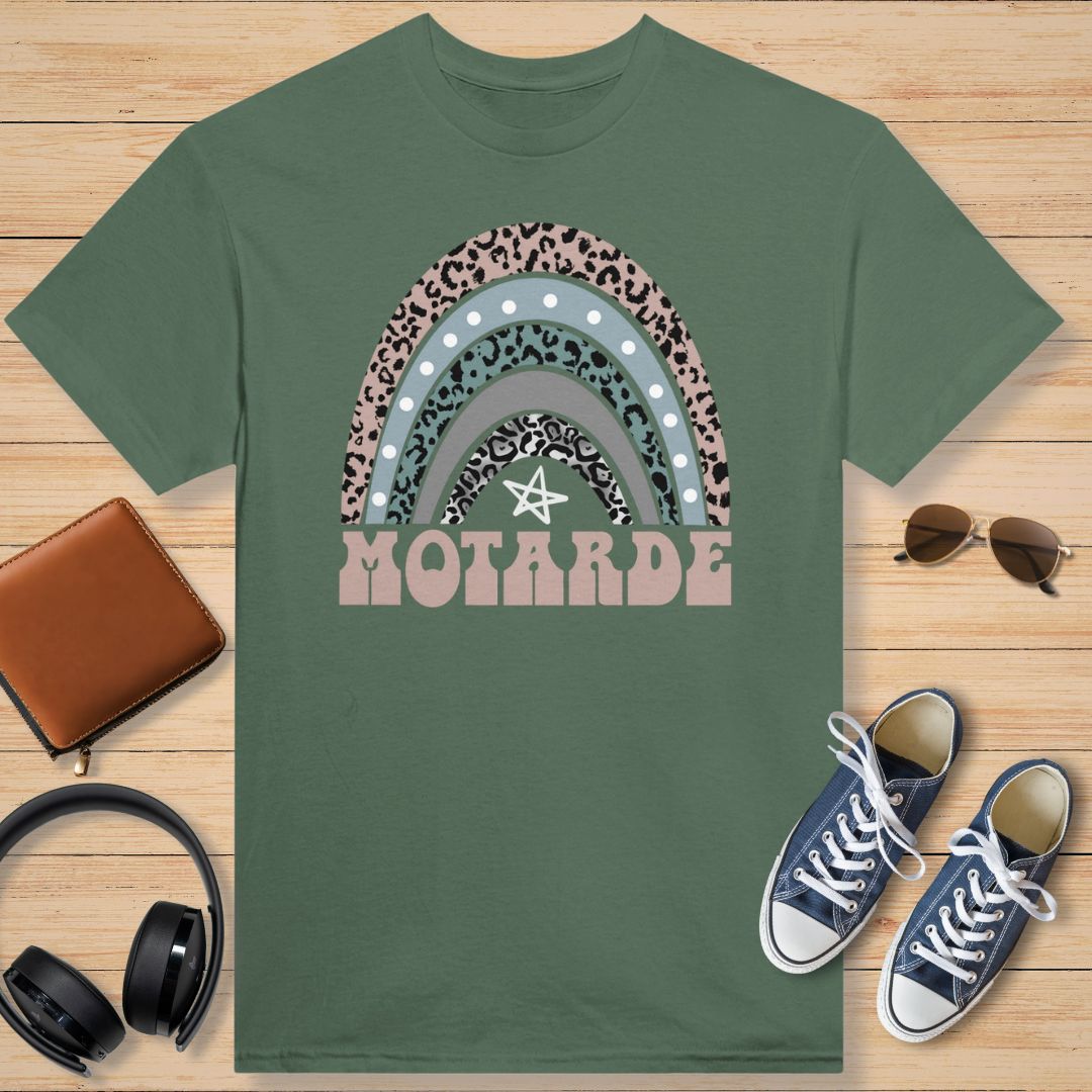 Motarde Arc-en-Ciel et Étoile T-Shirt