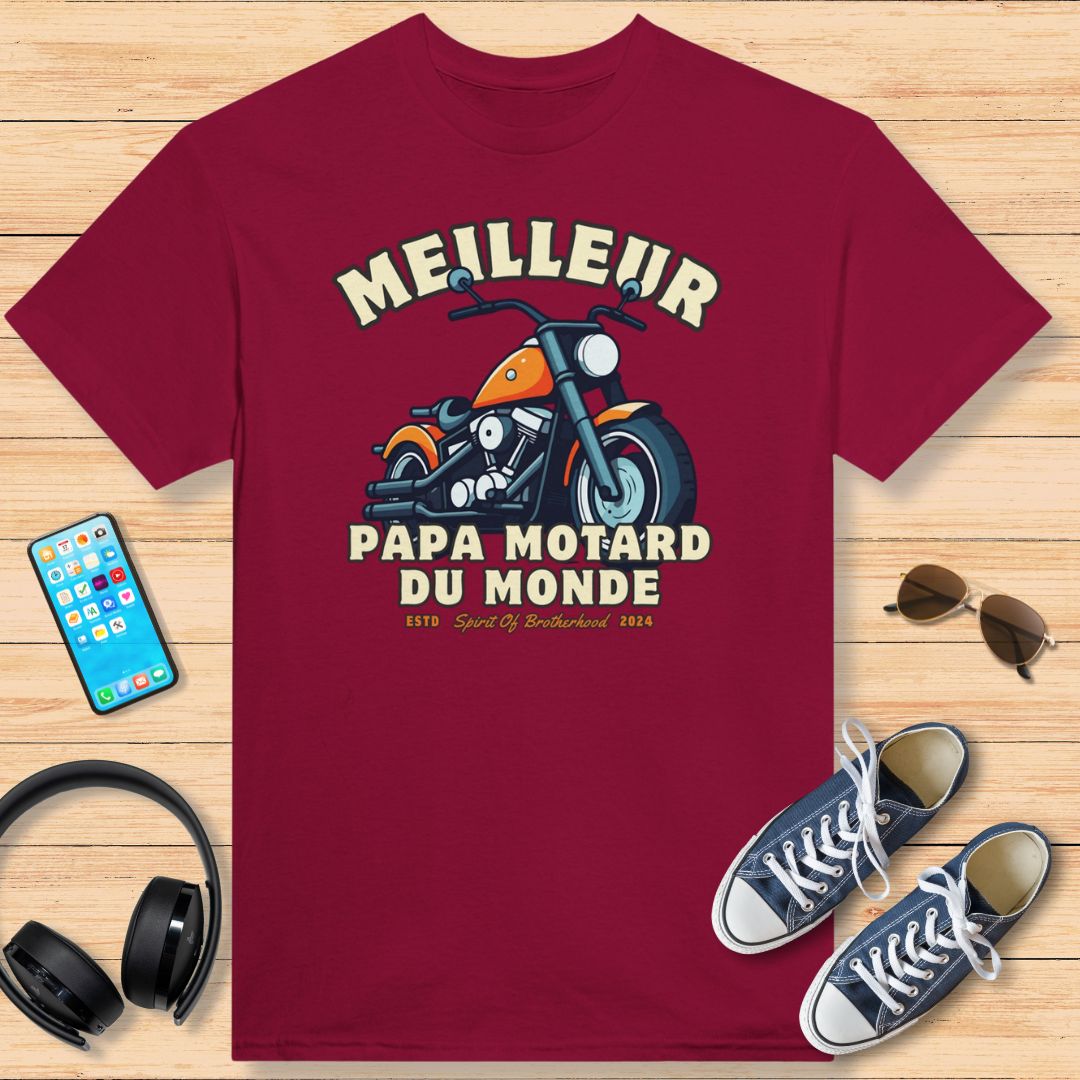 Meilleur Papa Motard Du Monde T-Shirt