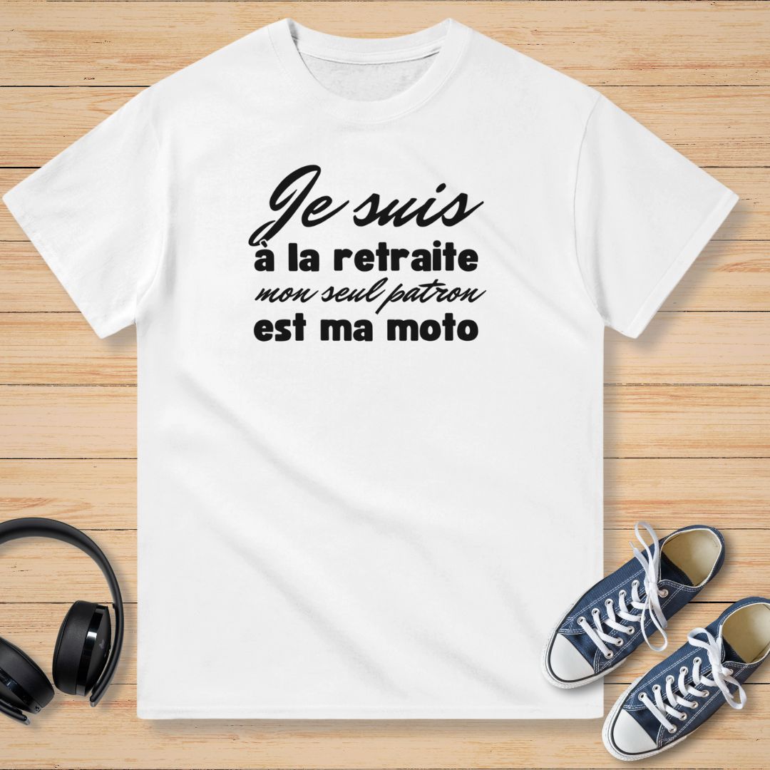 À La Retraite Noir T-Shirt Blanc