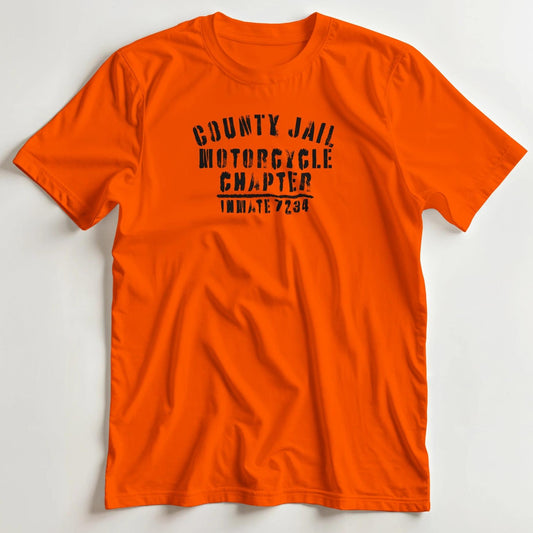 T-shirt en coupe unisexe et 100% coton en S imprimé avec un design County Jail T-Shirt .