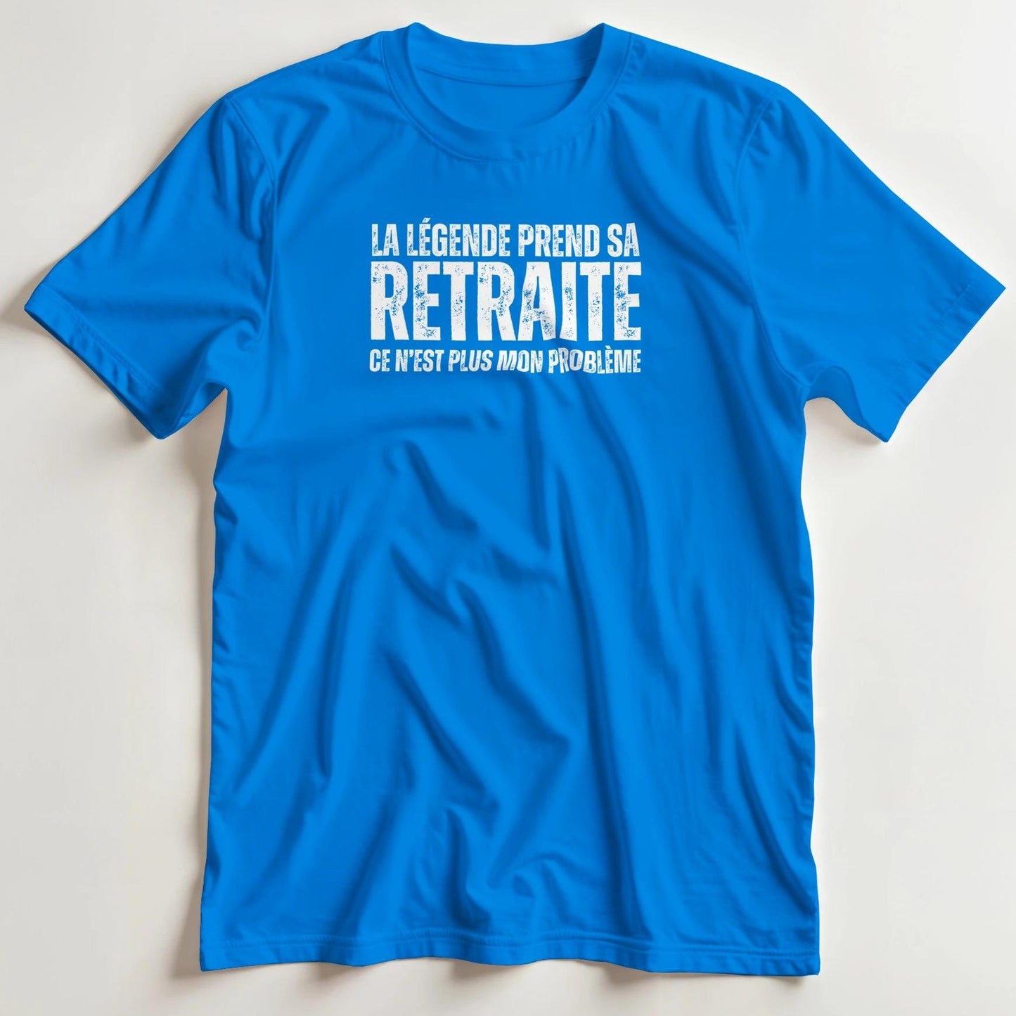 T-shirt en coupe unisexe et 100% coton en Royal XL imprimé avec un design Sa Retraite T-Shirt .