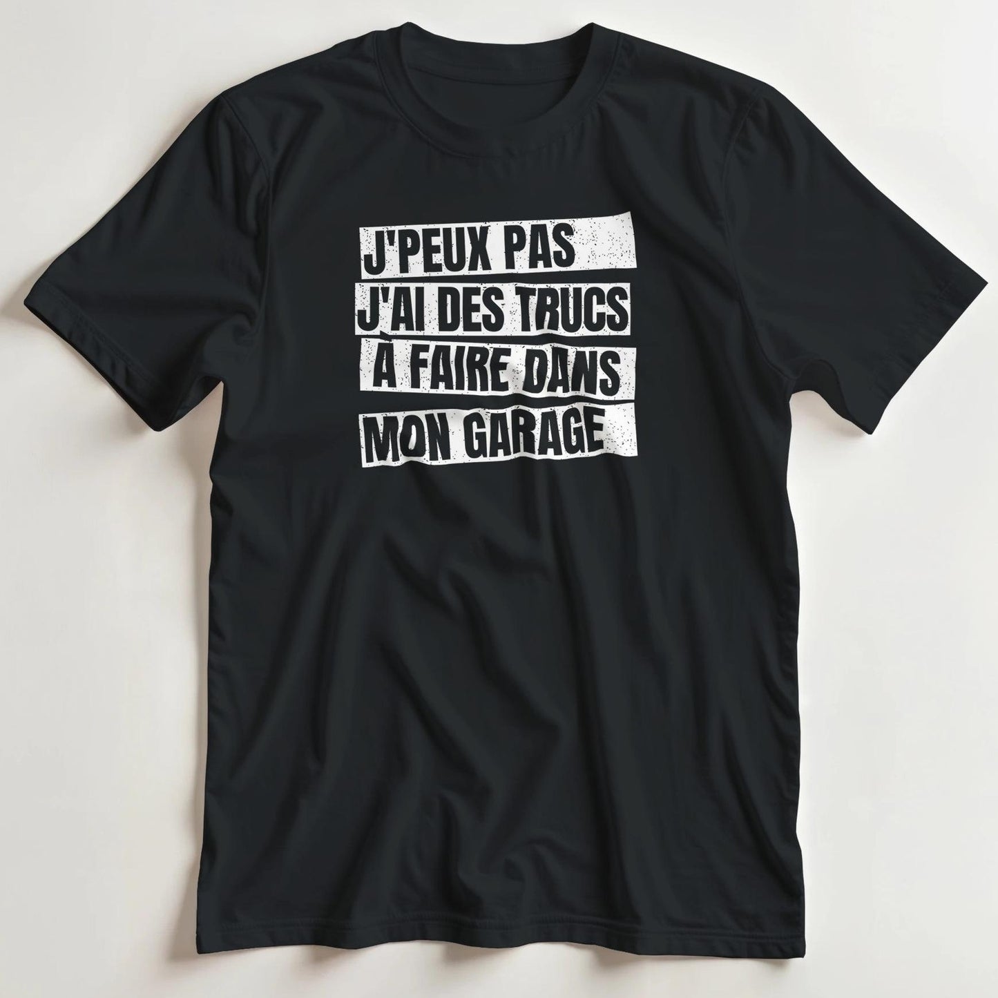 T-shirt en coupe unisexe et 100% coton en Noir 2XL imprimé avec un design J'Peux Pas Bloc T-Shirt .