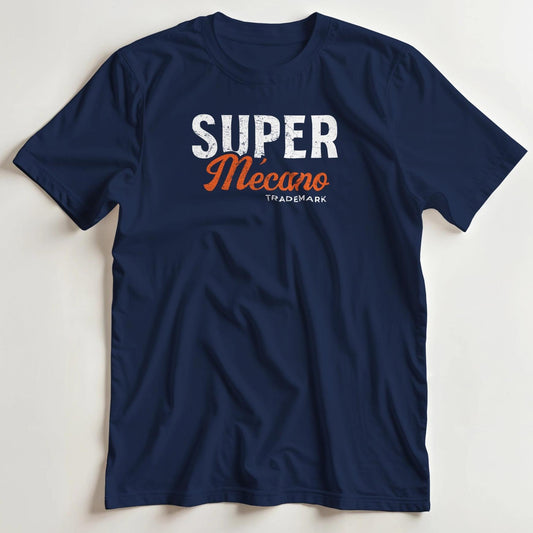 T-shirt en coupe unisexe et 100% coton en Marine S imprimé avec un design Super Mécano T-Shirt .