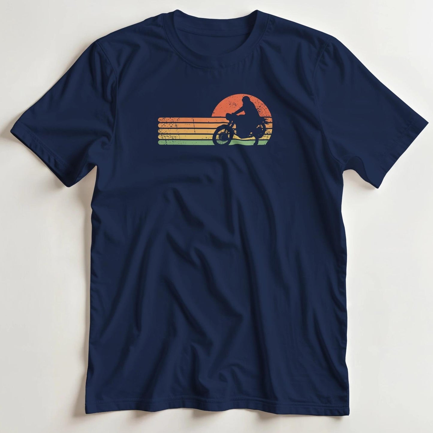 T-shirt en coupe unisexe et 100% coton en Marine 3XL imprimé avec un design Vintage Moto T-Shirt .