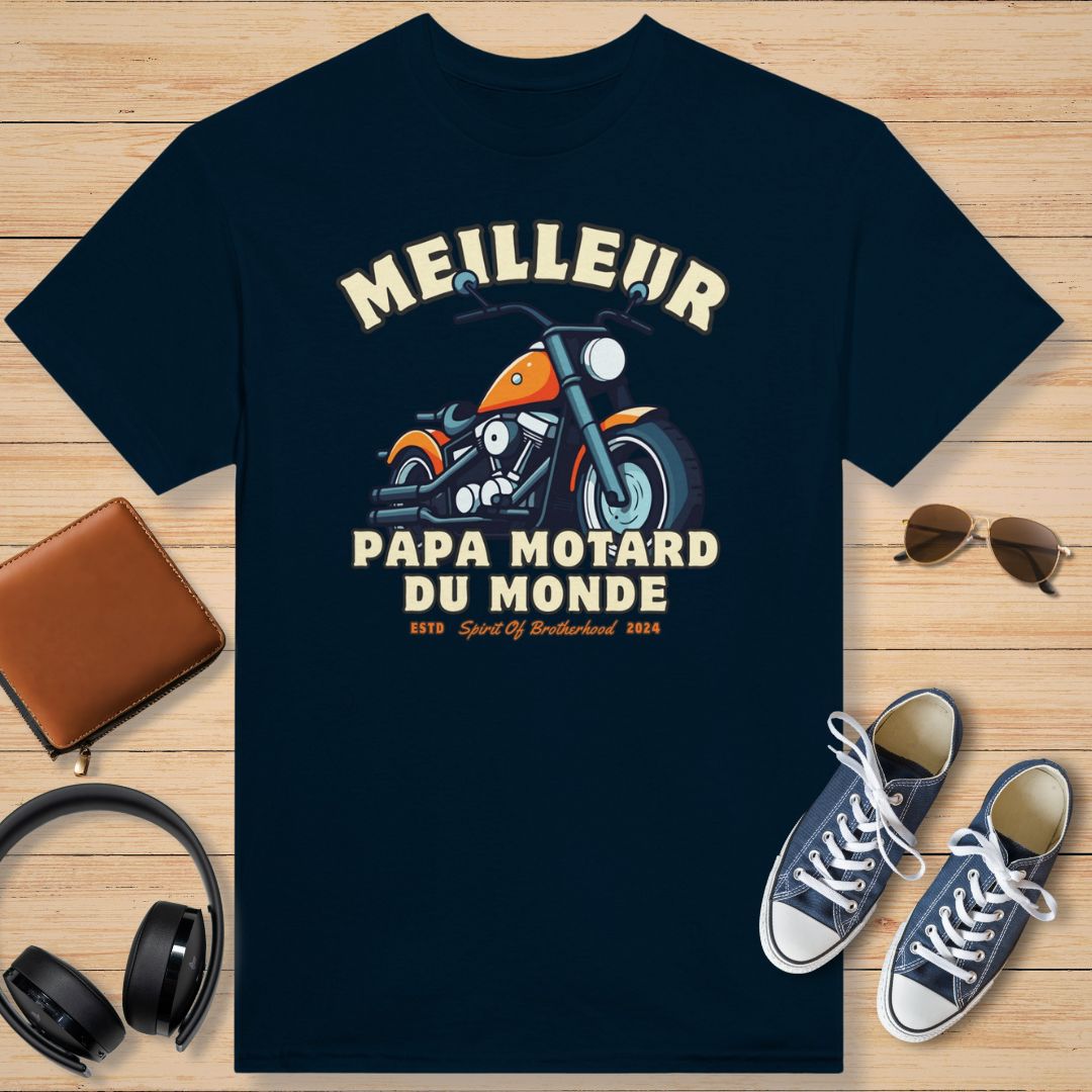 Meilleur Papa Motard Du Monde T-Shirt