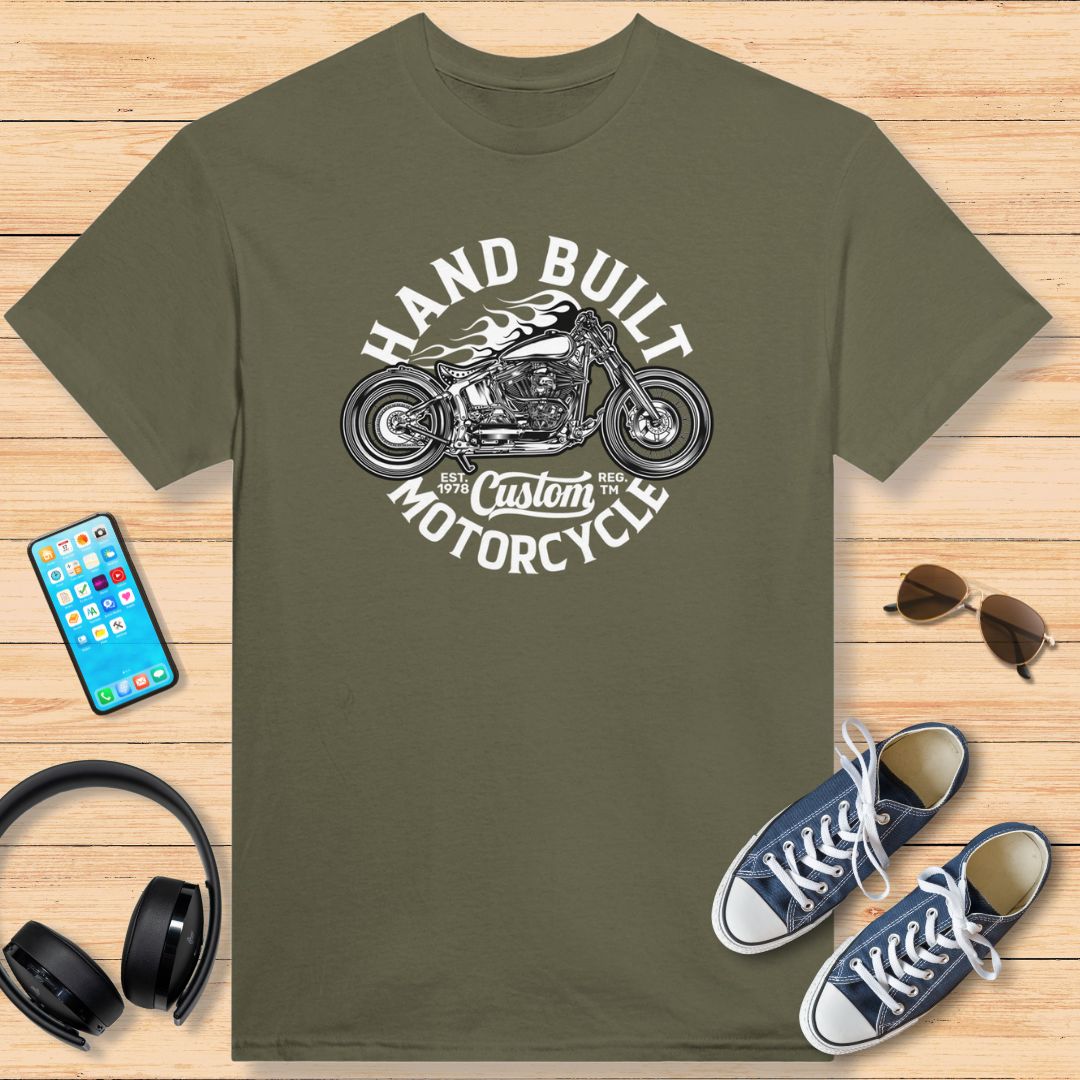 Hand Built T-shirt - Motorcycle Racer Birthday Biker