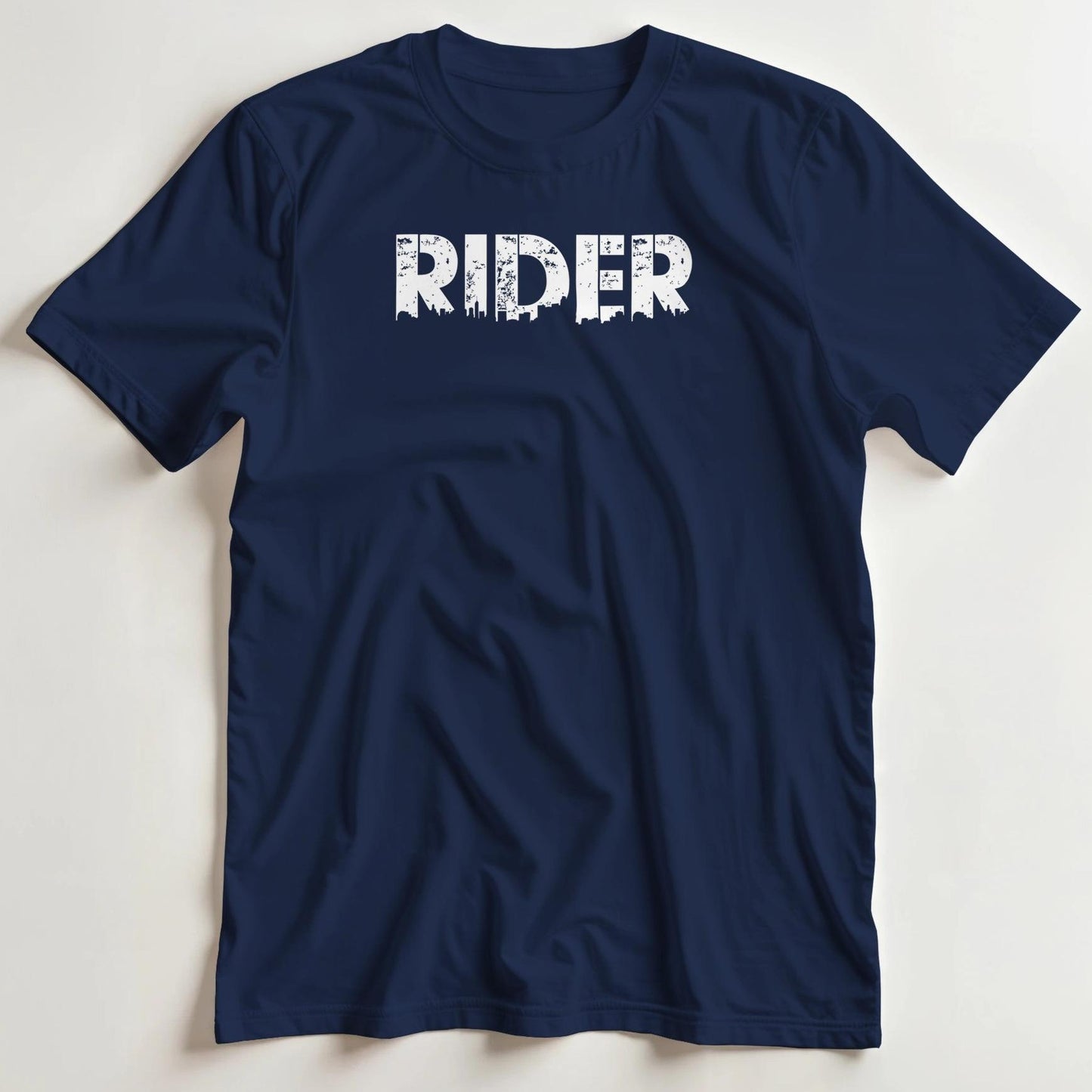 T-shirt en coupe unisexe et 100% coton en Marine XL imprimé avec un design Rider T-Shirt .