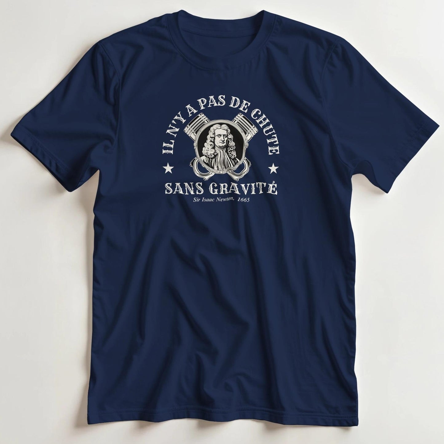 T-shirt en coupe unisexe et 100% coton en Marine 3XL imprimé avec un design Pas De Chute T-Shirt .