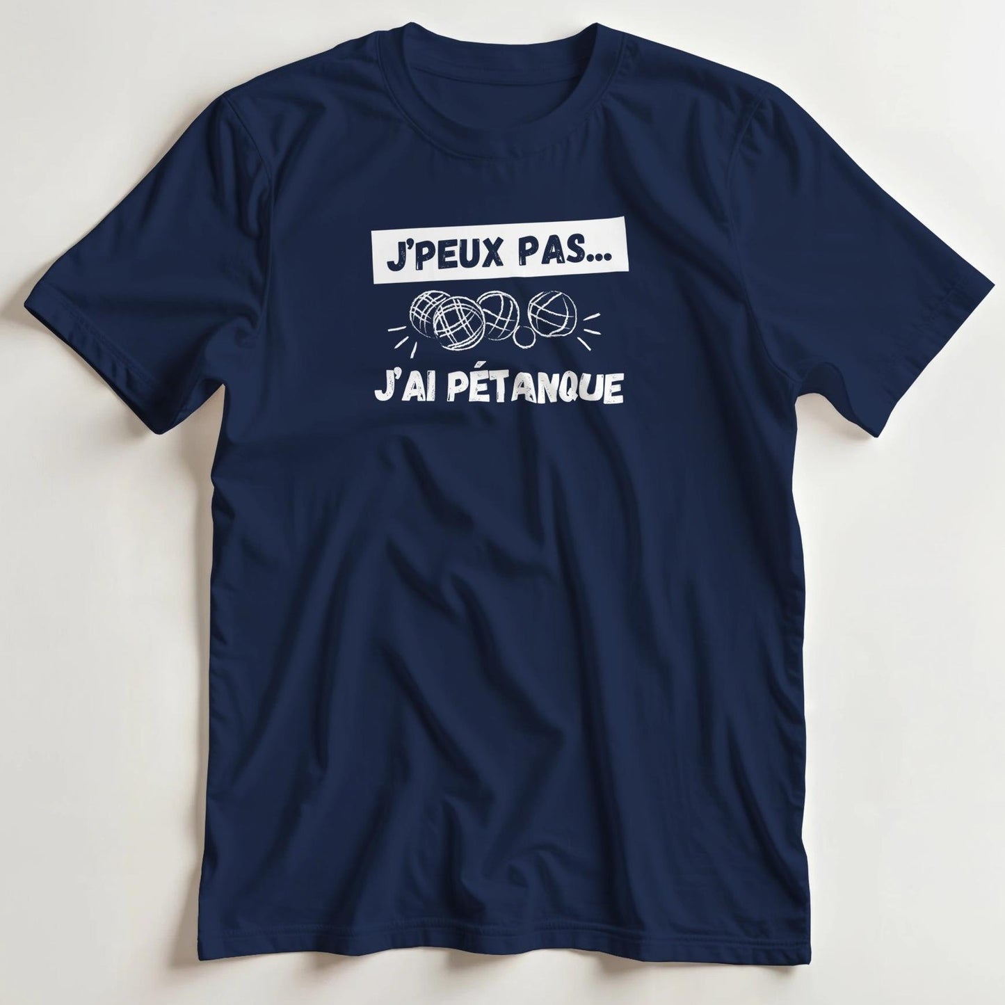T-shirt en coupe unisexe et 100% coton en Marine XL imprimé avec un design J’ai Pétanque T-Shirt .