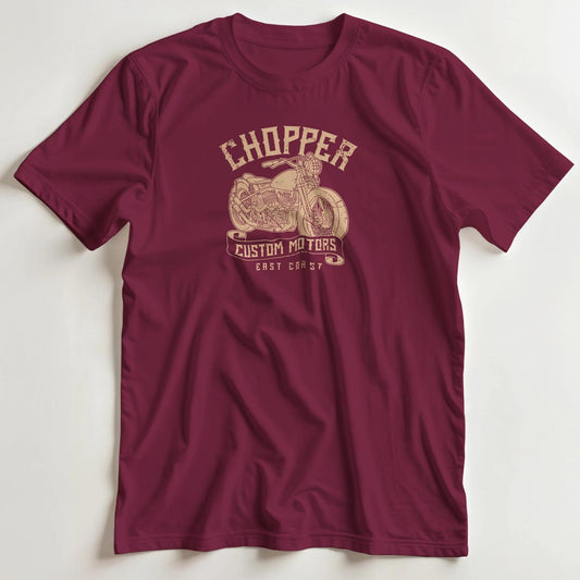 T-shirt en coupe unisexe et 100% coton en Bordeaux S imprimé avec un design Chopper East Coast T-Shirt .