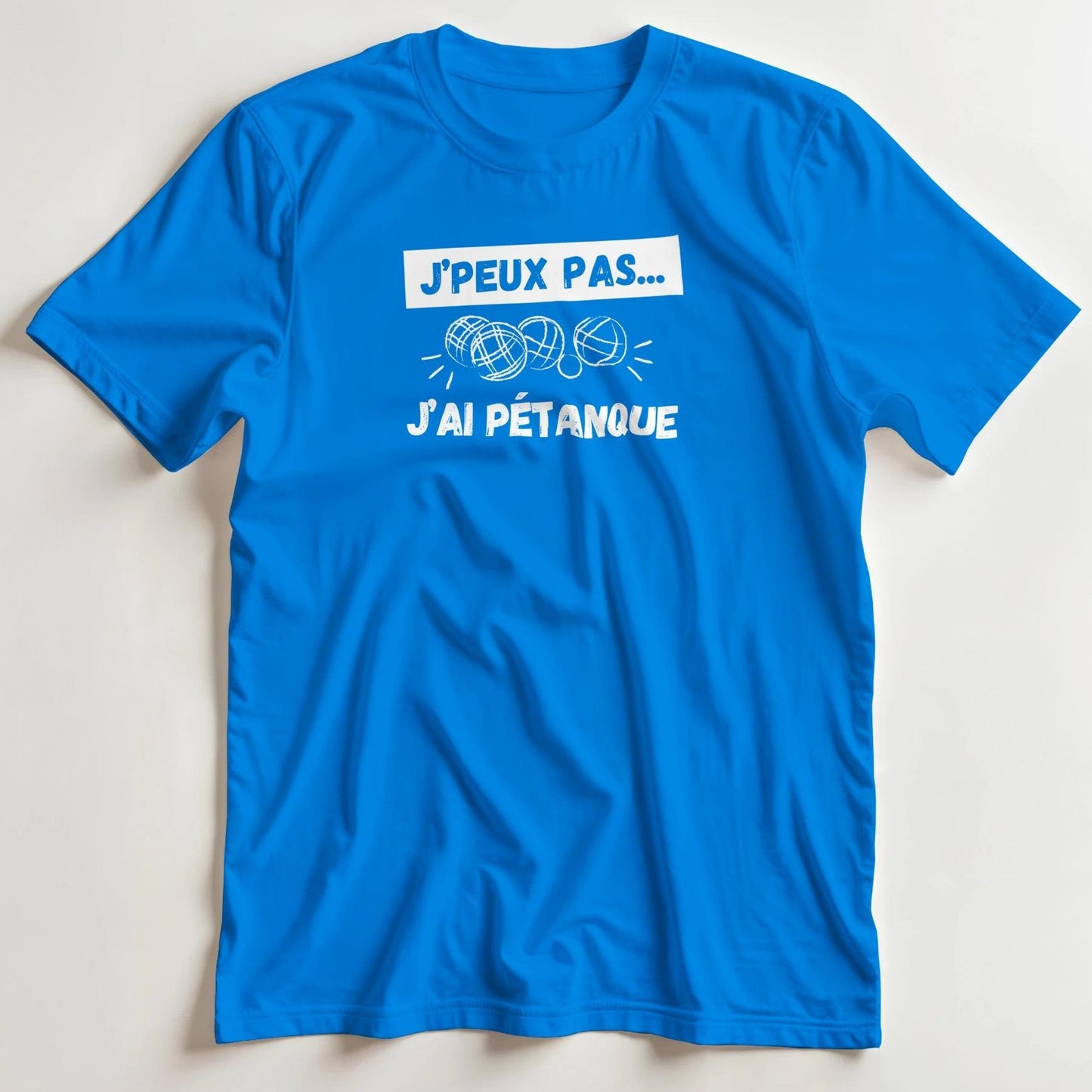 T-shirt en coupe unisexe et 100% coton en Royal M imprimé avec un design J’ai Pétanque T-Shirt .