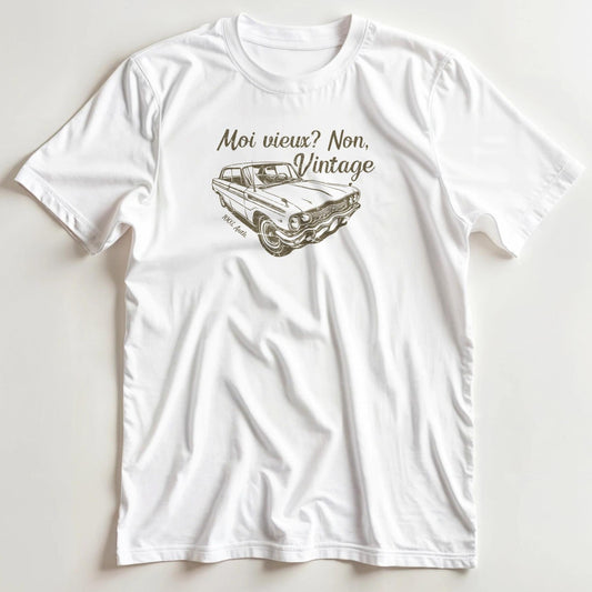 T-shirt en coupe unisexe et 100% coton en Blanc S imprimé avec un design Non, Vintage T-Shirt .