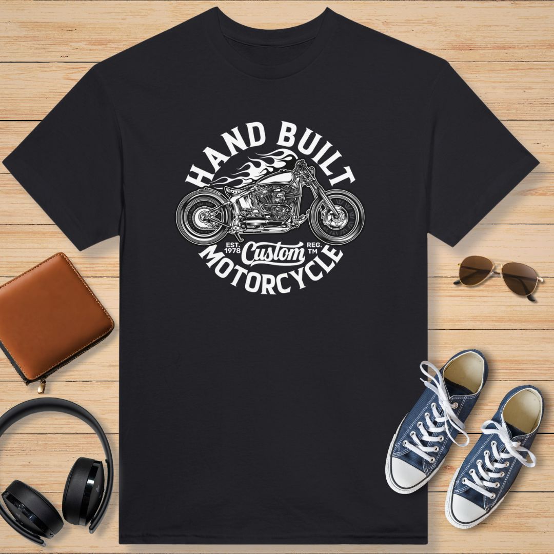 Hand Built T-shirt - Motorcycle Racer Birthday Biker