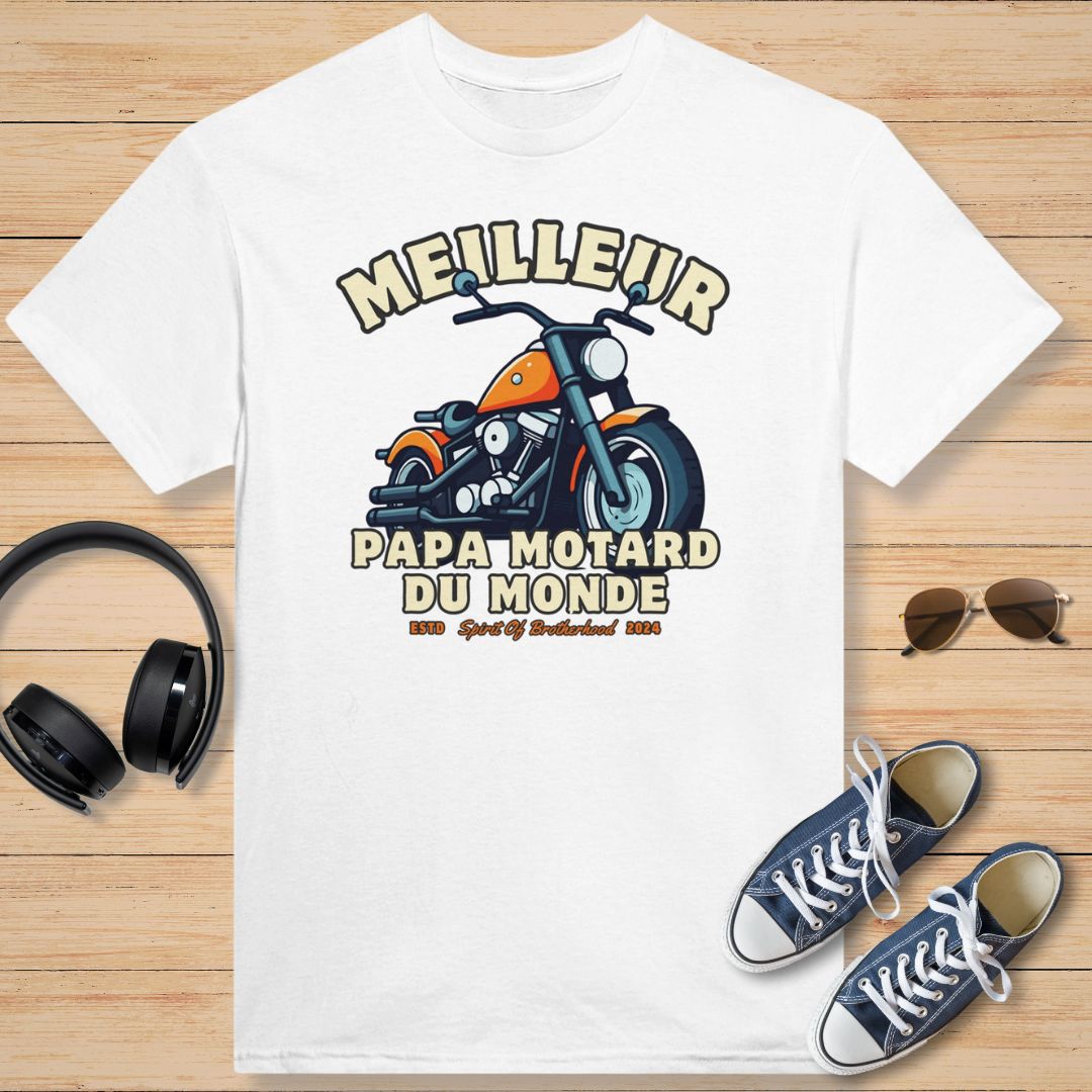 Meilleur Papa Motard Du Monde T-Shirt