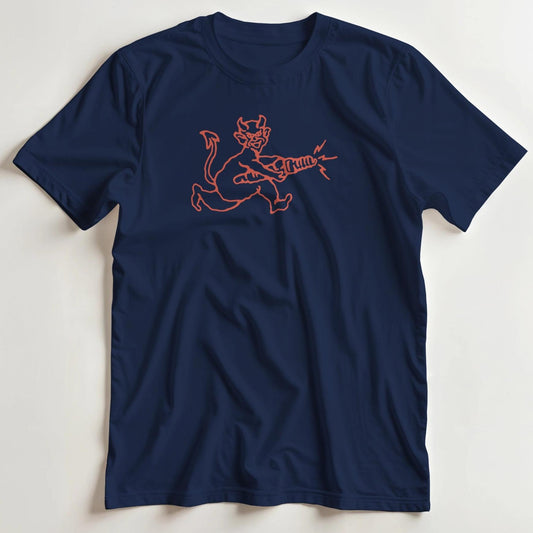 T-shirt en coupe unisexe et 100% coton en Marine S imprimé avec un design Diable T-Shirt .
