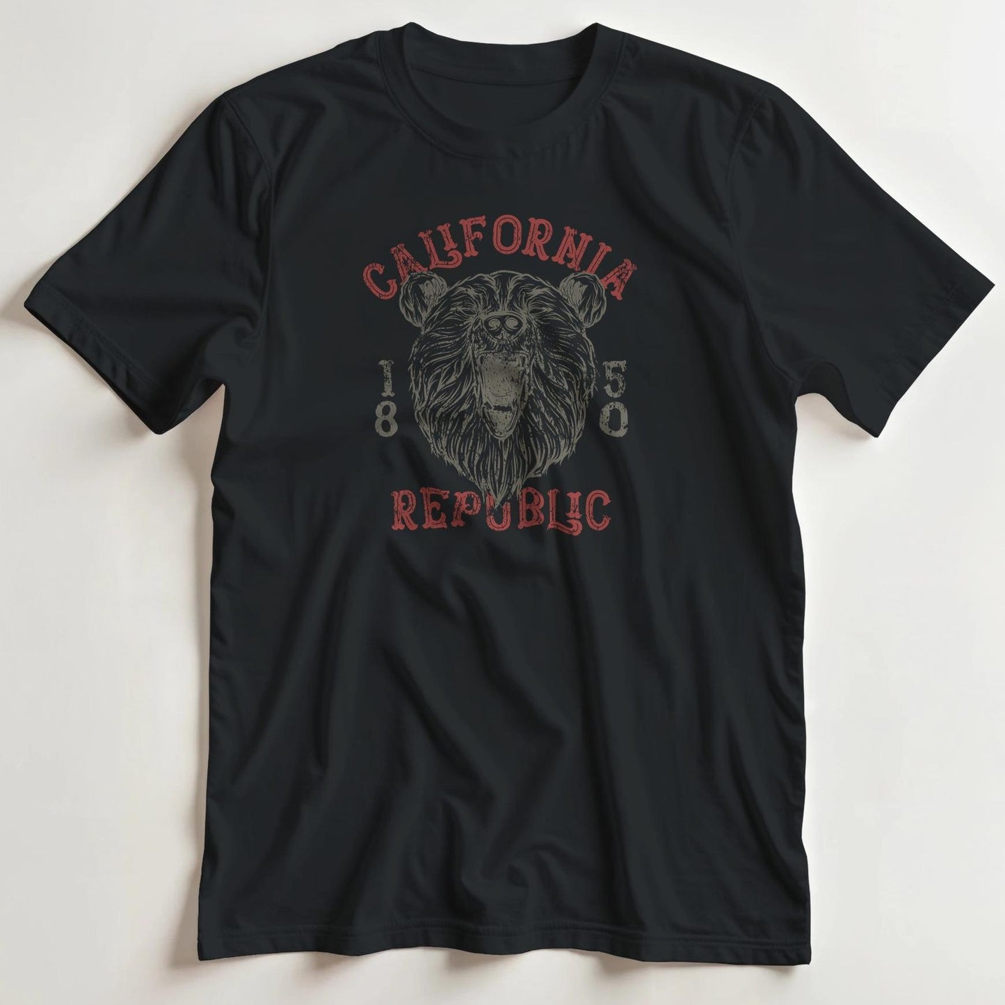 T-shirt en coupe unisexe et 100% coton en Noir L imprimé avec un design California T-Shirt .