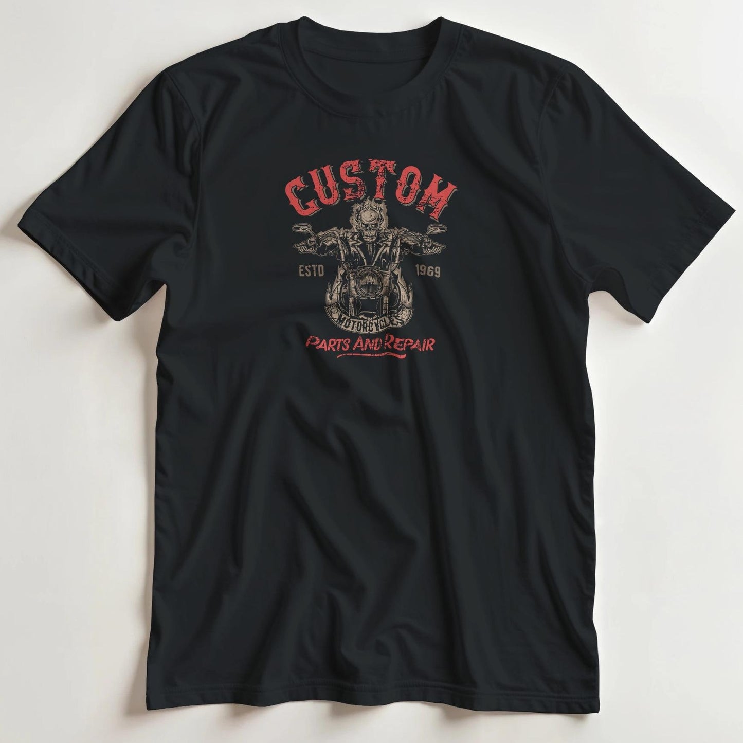 T-shirt en coupe unisexe et 100% coton en Black imprimé avec un design Custom 1969 T-Shirt .