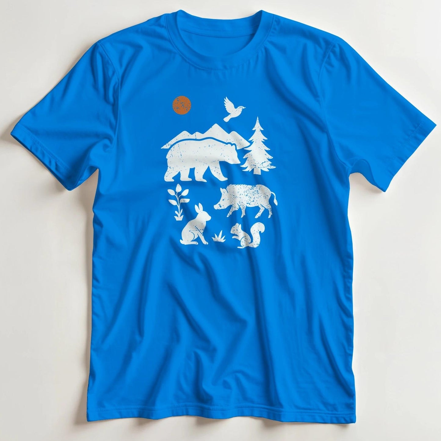 T-shirt en coupe unisexe et 100% coton en Royal 3XL imprimé avec un design Ours T-Shirt .