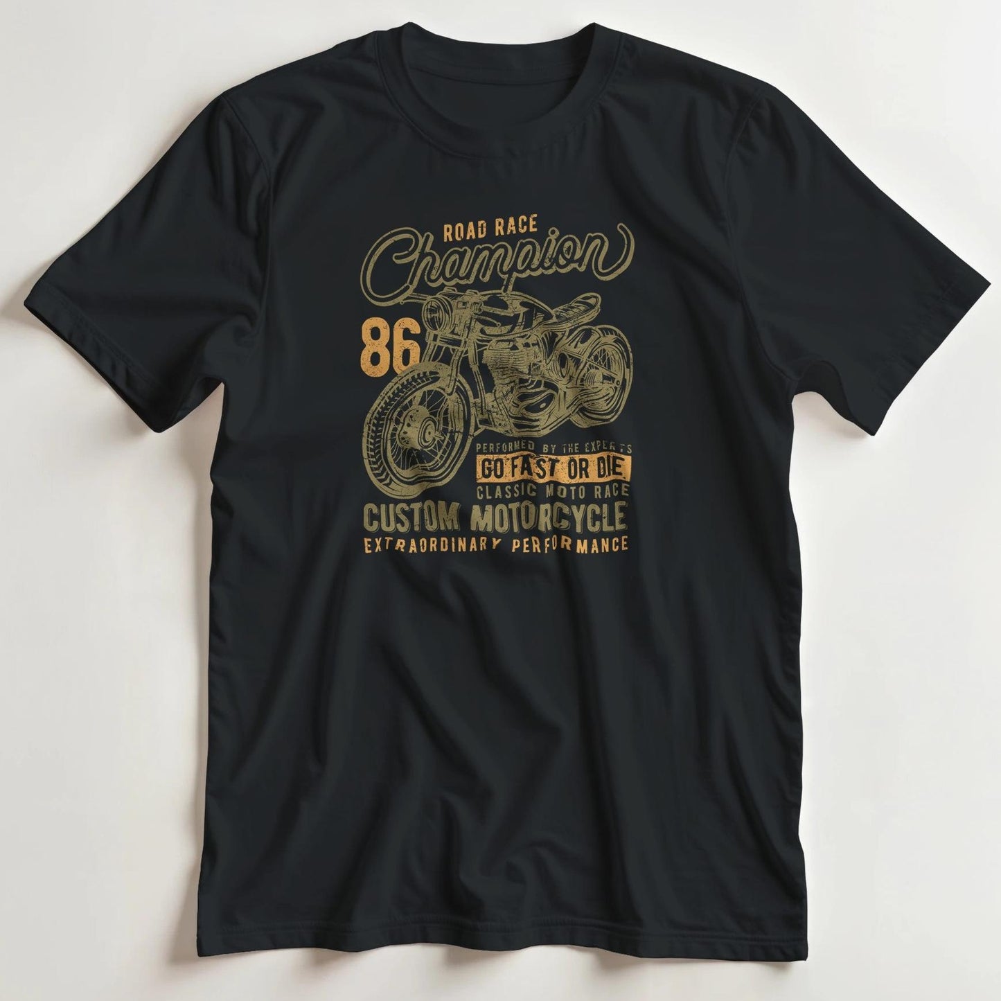 T-shirt en coupe unisexe et 100% coton en Black imprimé avec un design Champion 86 T-Shirt .
