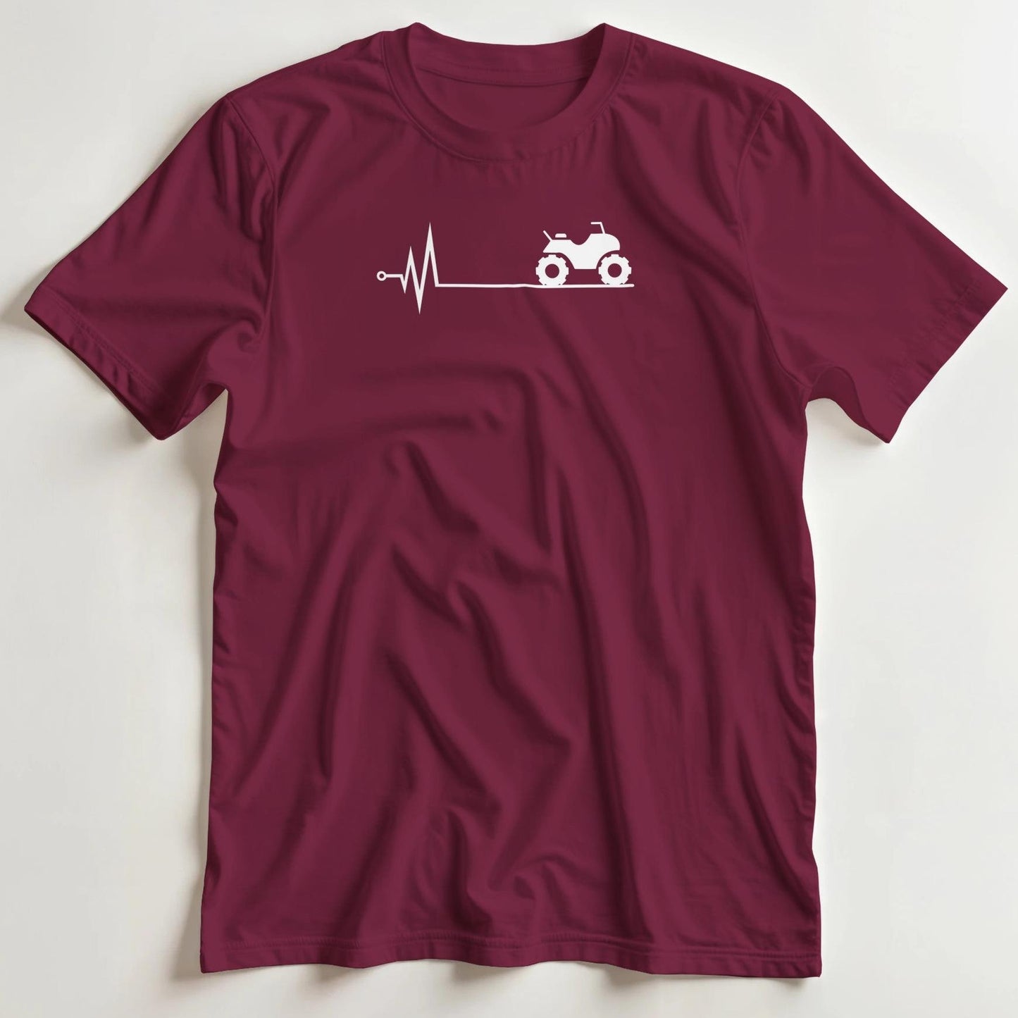 T-shirt en coupe unisexe et 100% coton en Bordeaux 2XL imprimé avec un design Coeur Quad T-Shirt .