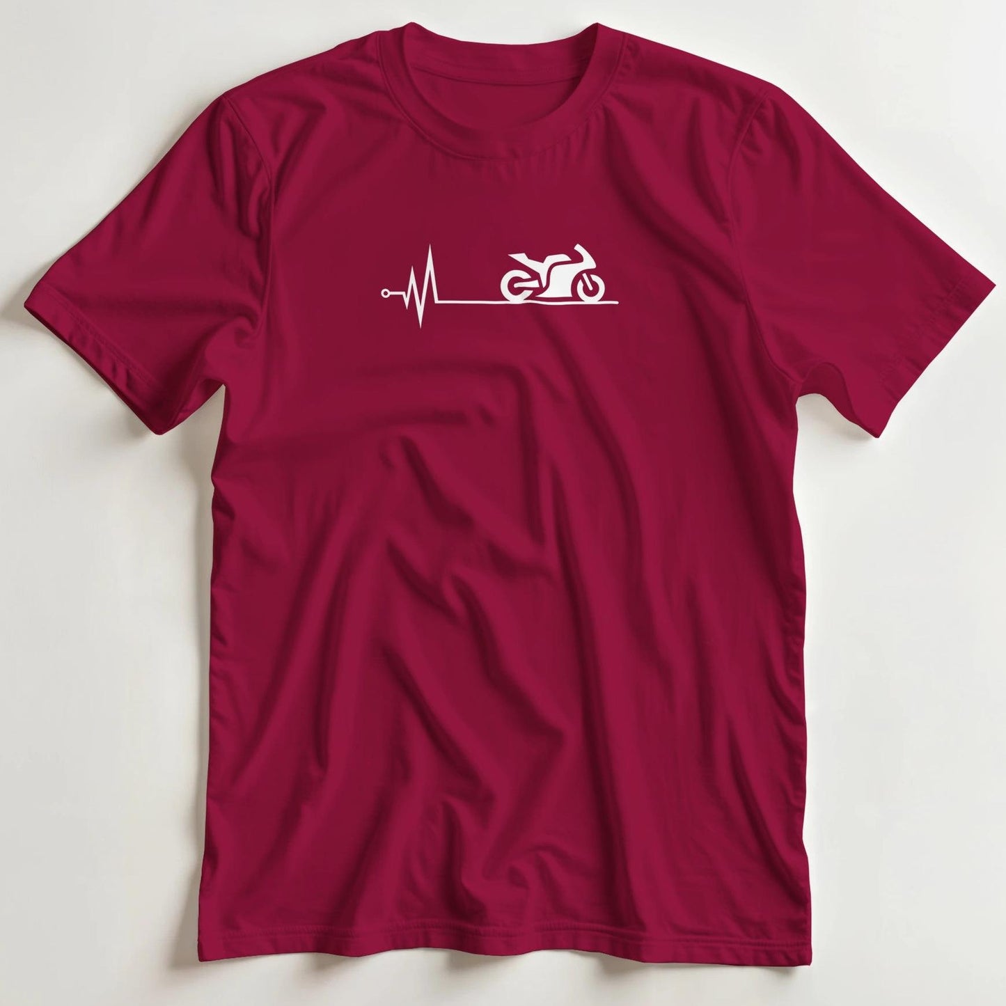 T-shirt en coupe unisexe et 100% coton en Rouge cardinal XL imprimé avec un design Battement de Coeur T-Shirt .