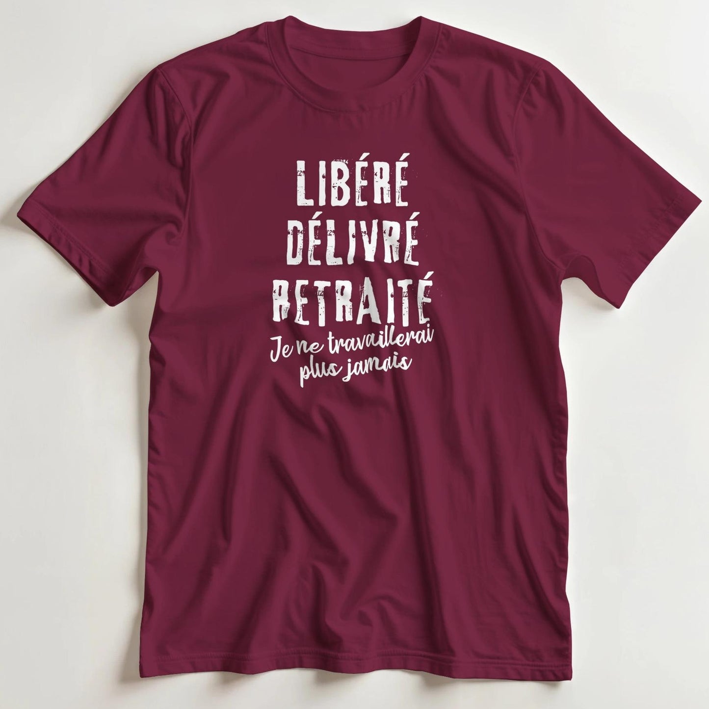 T-shirt en coupe unisexe et 100% coton en Bordeaux XL imprimé avec un design Libéré T-Shirt .