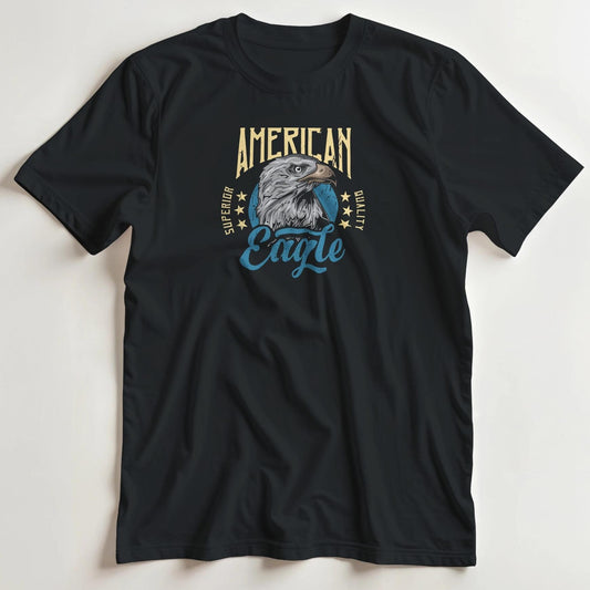 T-shirt en coupe unisexe et 100% coton en Black S imprimé avec un design Eagle T-Shirt .