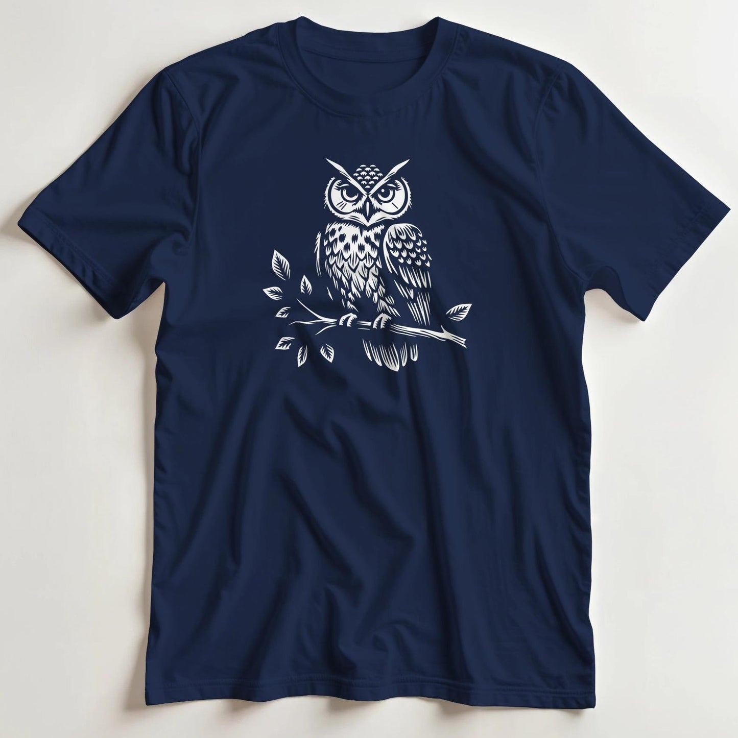 T-shirt en coupe unisexe et 100% coton en Marine imprimé avec un design Chouette T-Shirt .