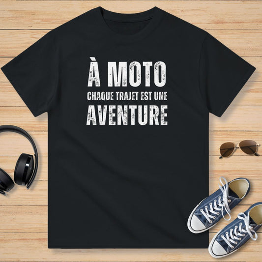 À Moto Chaque Trajet T-Shirt Noir
