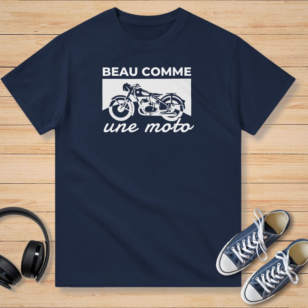 Beau Comme Une Moto T-Shirt Marine