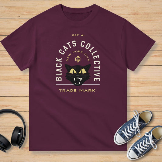 Black Cats Collective T-Shirt Bordeaux