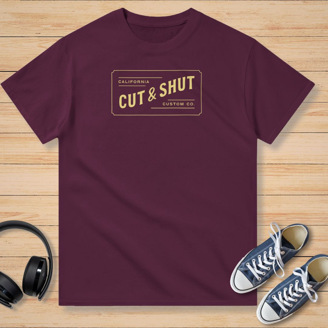 California Cut and Shut T-Shirt Bordeaux