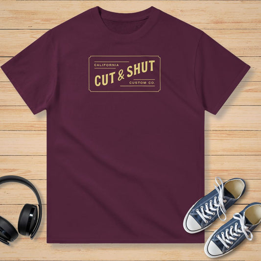California Cut and Shut T-Shirt Maroon