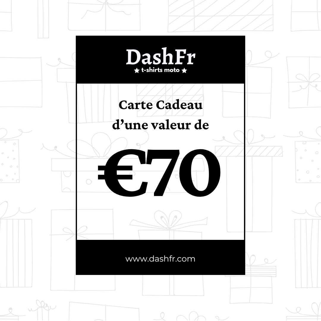 T-shirt en coupe unisexe et 100% coton en €70.00 imprimé avec un design DashFr Carte Cadeau .