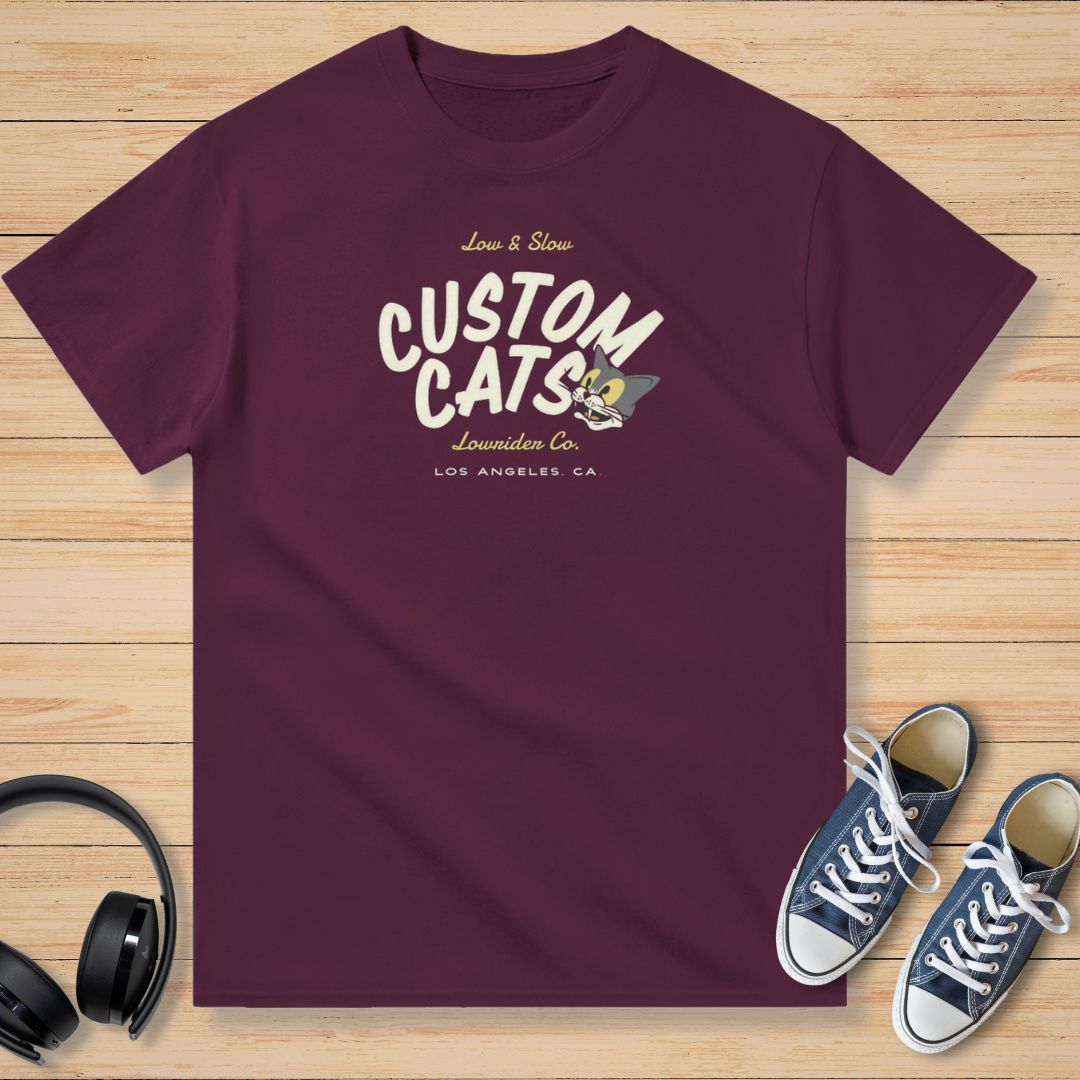 Custom Cats Lowrider T-Shirt Bordeaux