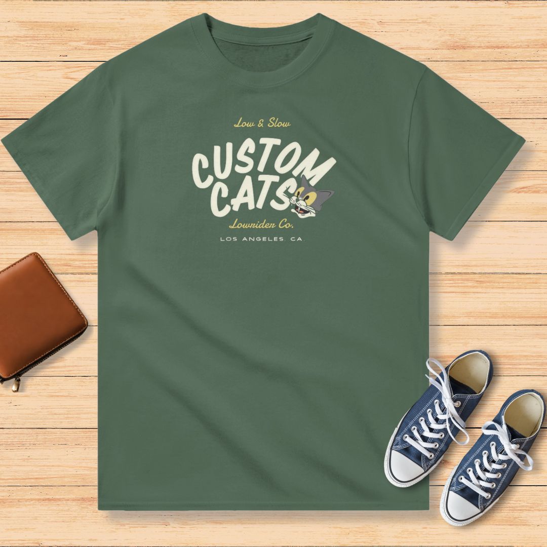 Custom Cats Lowrider T-Shirt Vert militaire